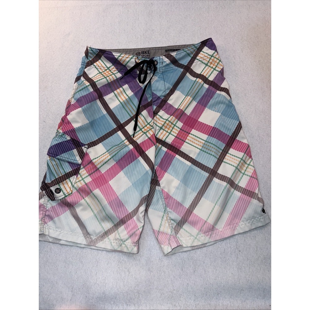 Buckle‎ BKE Sport Athletic Fit Board Shorts Mens Size 30/23Cargo Plaid READ